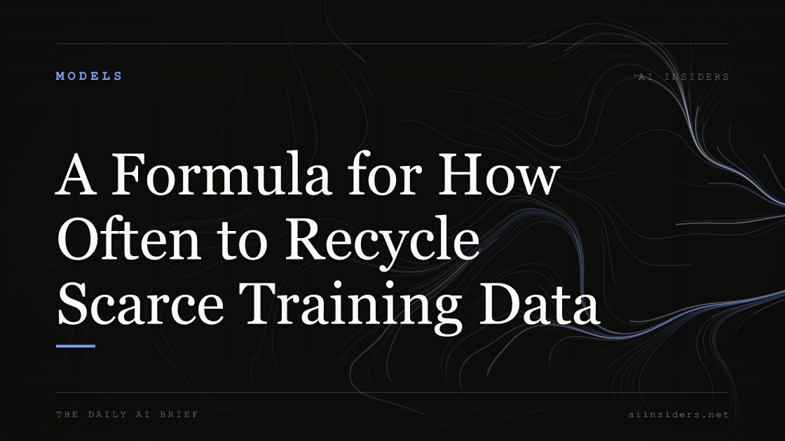 A Formula for How Often to Recycle Scarce Training Data, featured image for AI Insiders