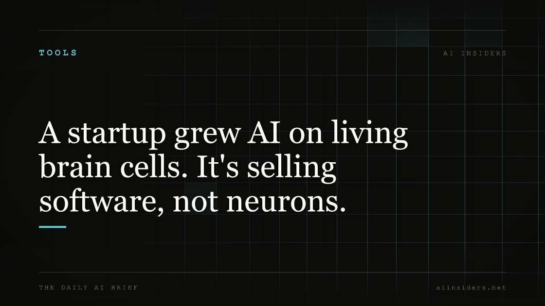 A startup grew AI on living brain cells. It's selling software, not neurons., featured image for AI Insiders
