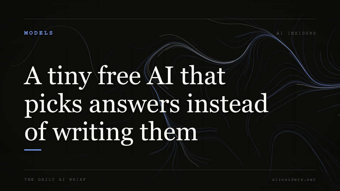 A tiny free AI that picks answers instead of writing them, featured image for AI Insiders