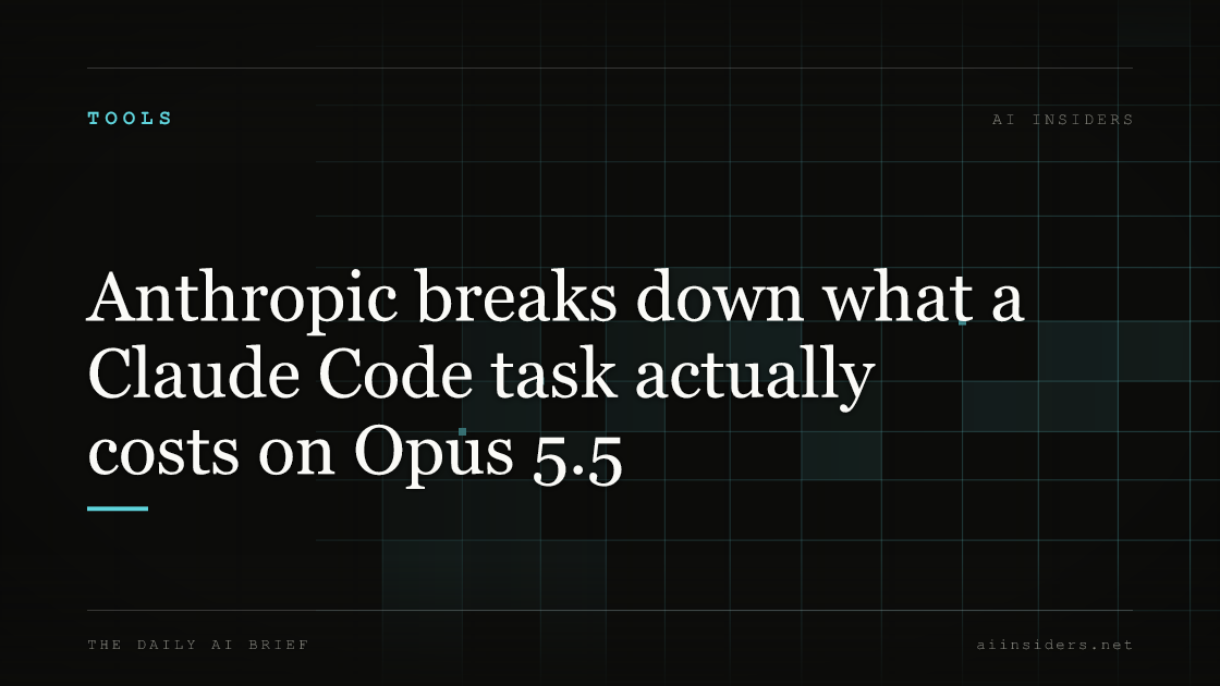 Anthropic breaks down what a Claude Code task actually costs on Opus 5.5, featured image for AI Insiders