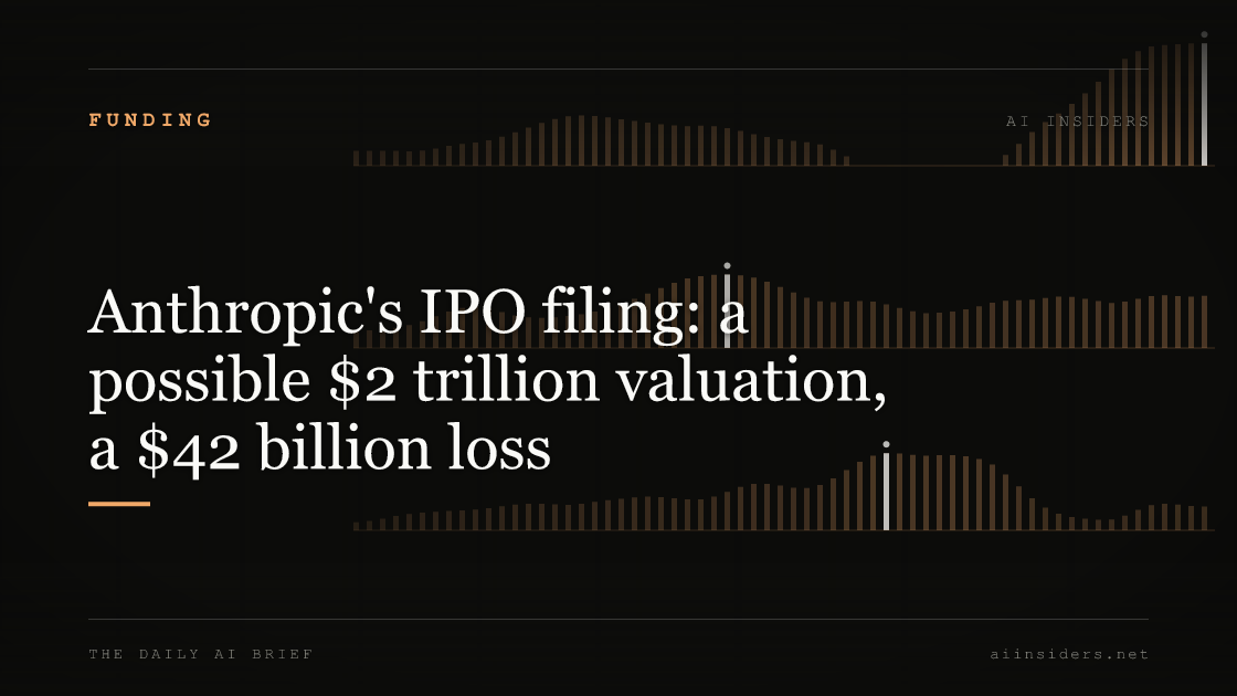 Anthropic's IPO filing: a possible $2 trillion valuation, a $42 billion loss, featured image for AI Insiders