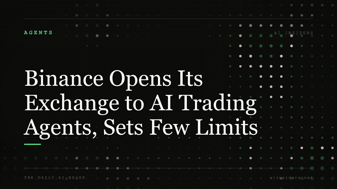Binance Opens Its Exchange to AI Trading Agents, Sets Few Limits, featured image for AI Insiders