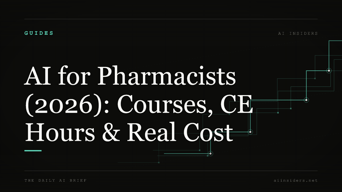 AI for Pharmacists (2026): Courses, CE Hours & Real Cost — featured image for AI Insiders