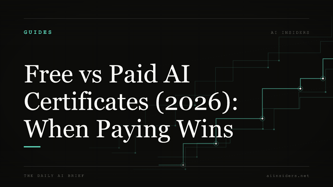 Free vs Paid AI Certificates (2026): When Paying Wins — featured image for AI Insiders