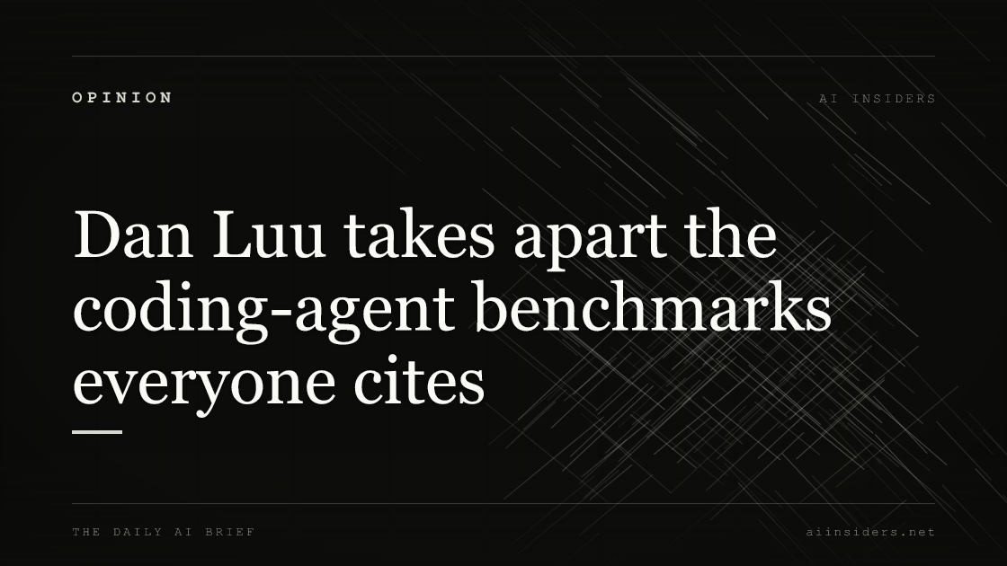 Dan Luu takes apart the coding-agent benchmarks everyone cites, featured image for AI Insiders