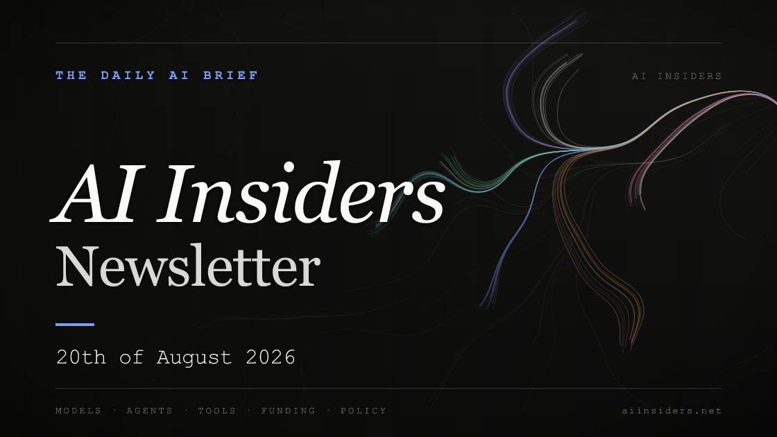 AI Insiders Newsletter cover for the issue dated 20 Aug 2026