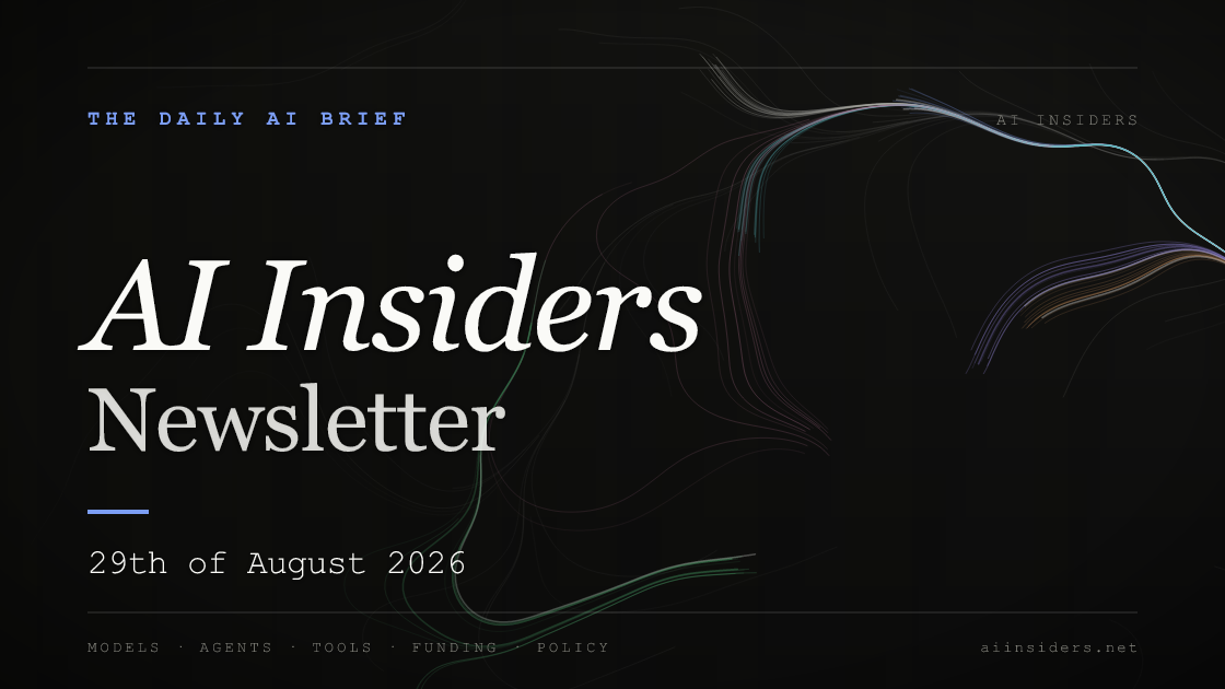 AI Insiders Newsletter cover for the issue dated 29 Aug 2026