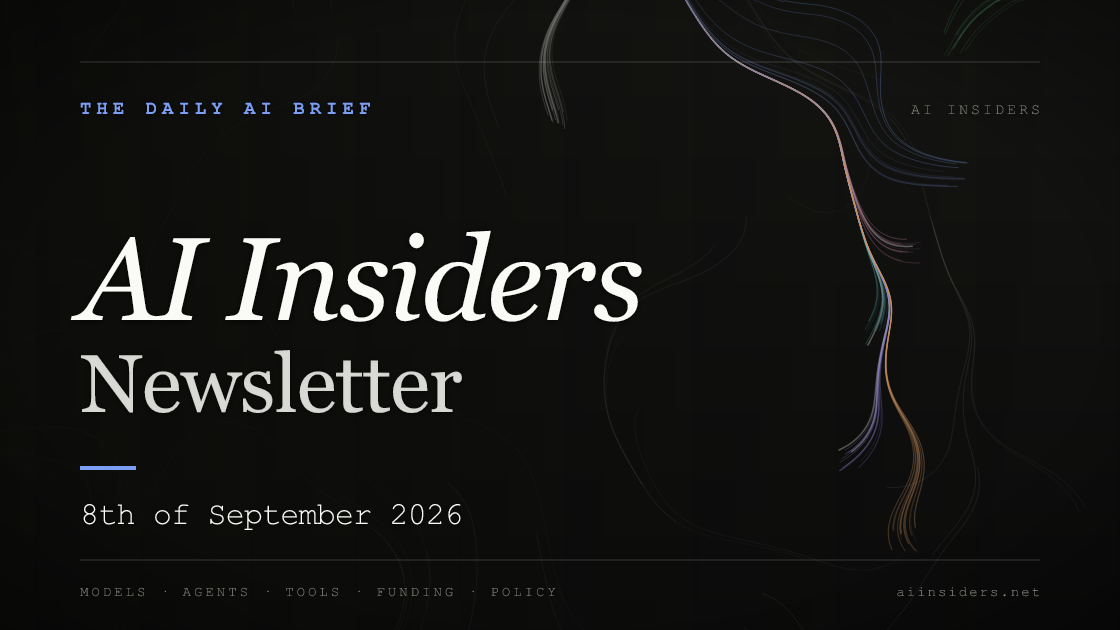 AI Insiders Newsletter cover for the issue dated 8 Sep 2026