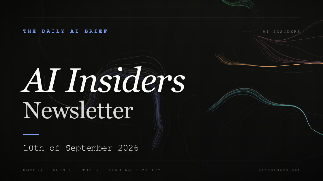 AI Insiders Newsletter cover for the issue dated 10 Sep 2026
