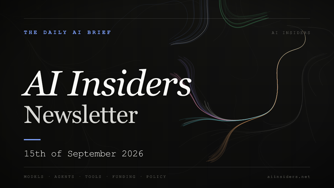 AI Insiders Newsletter cover for the issue dated 15 Sep 2026