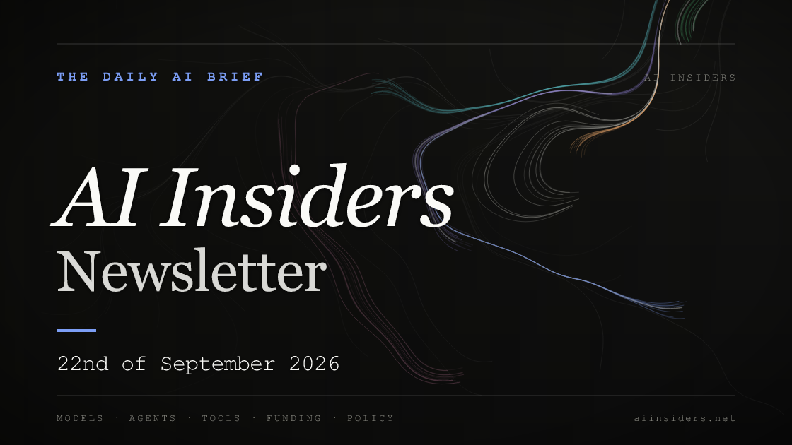 AI Insiders Newsletter cover for the issue dated 22 Sep 2026