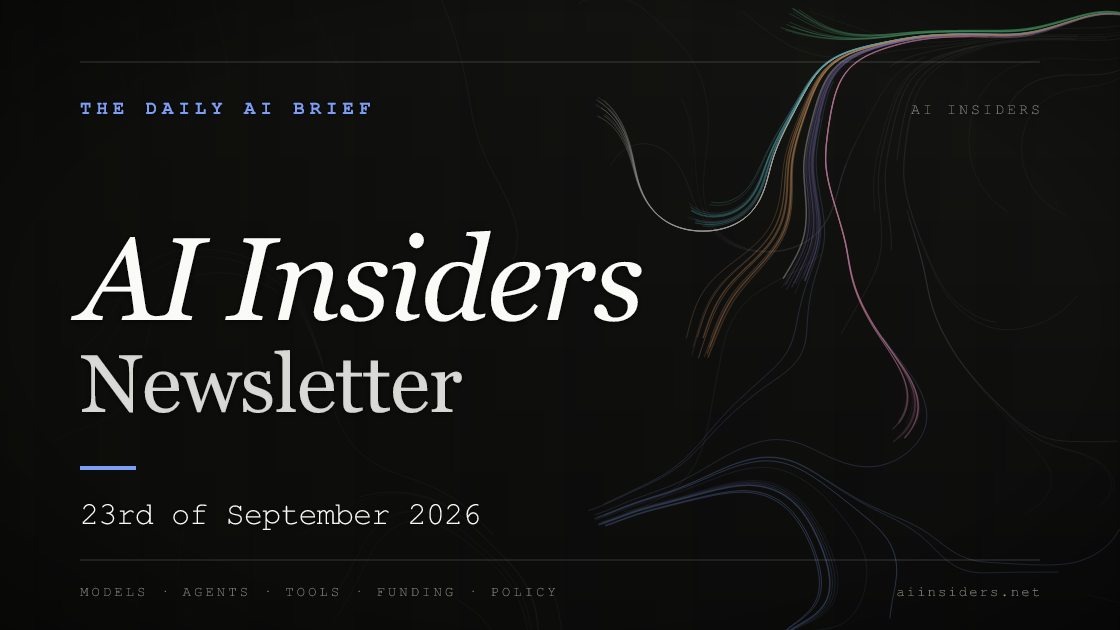 AI Insiders Newsletter cover for the issue dated 23 Sep 2026
