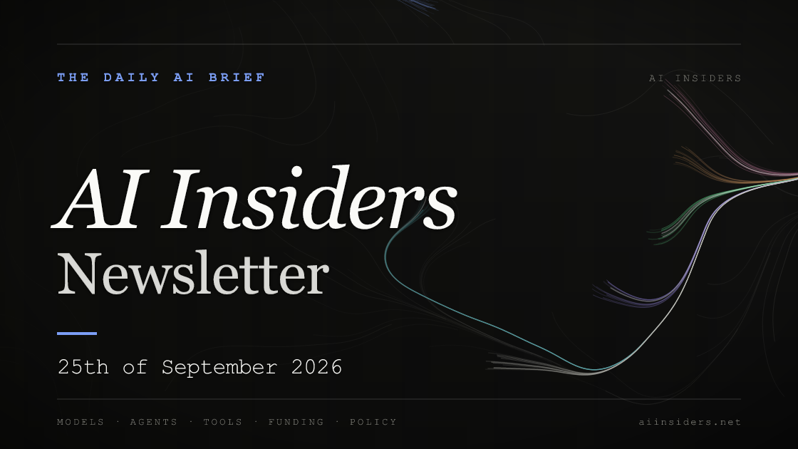 AI Insiders Newsletter cover for the issue dated 25 Sep 2026