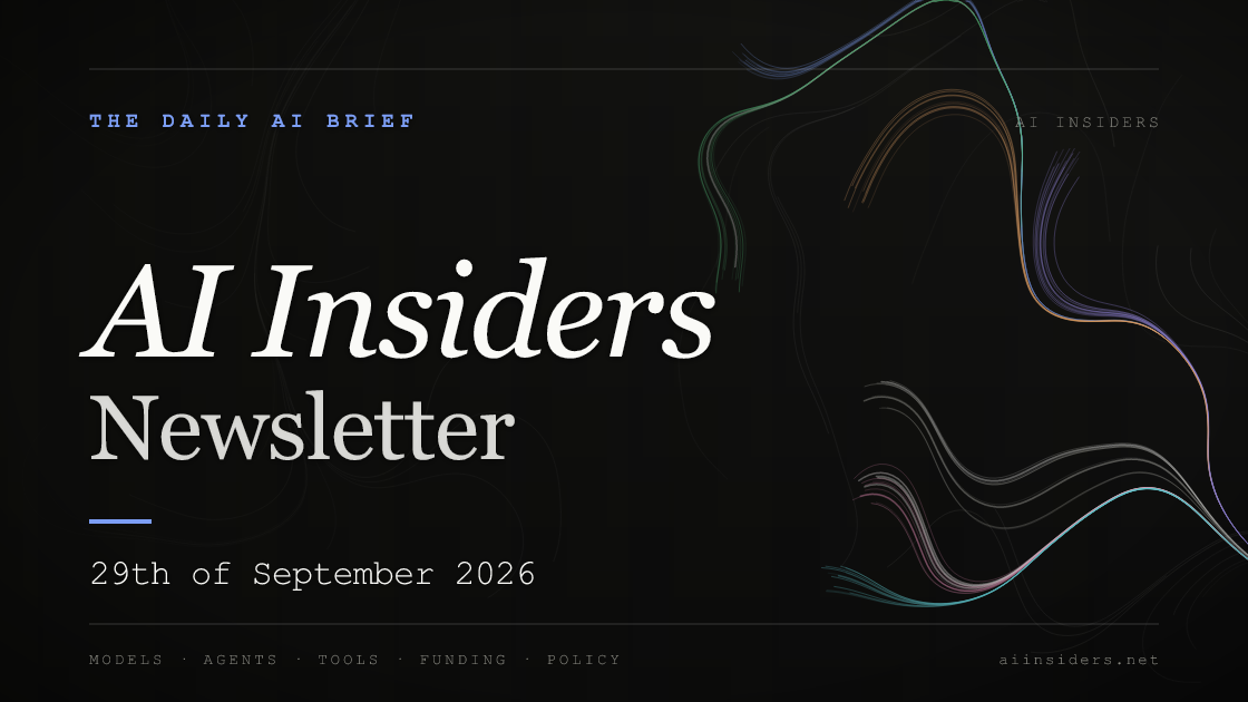 AI Insiders Newsletter cover for the issue dated 29 Sep 2026