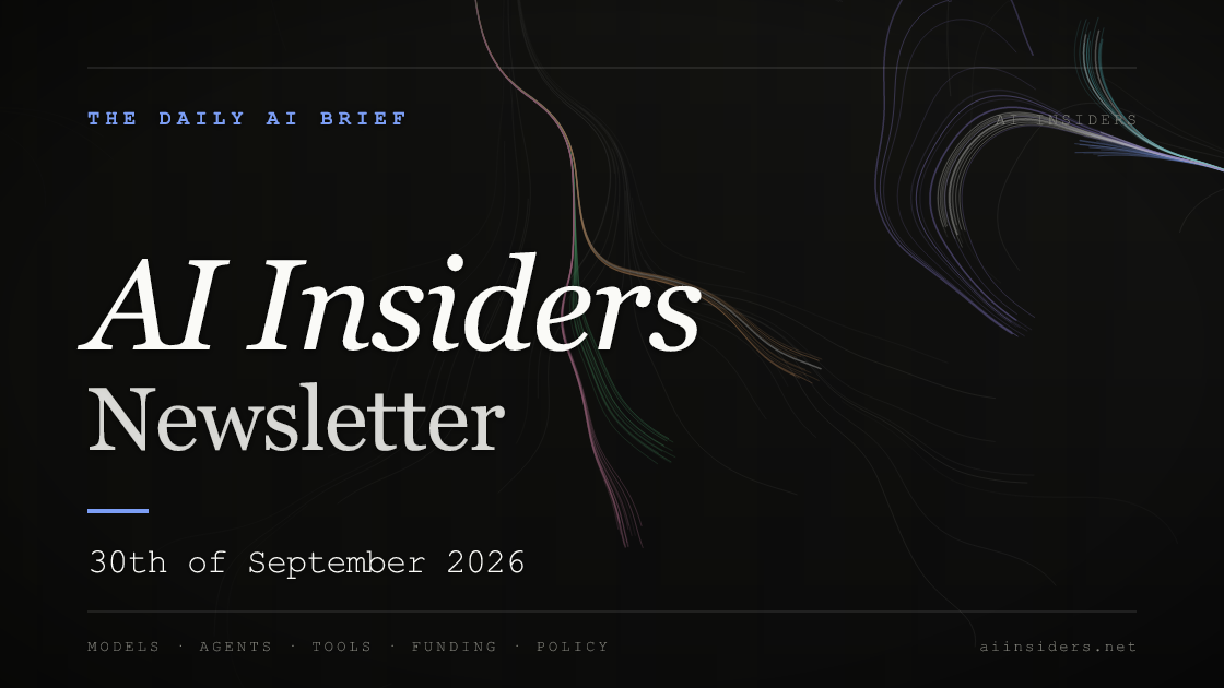 AI Insiders Newsletter cover for the issue dated 30 Sep 2026