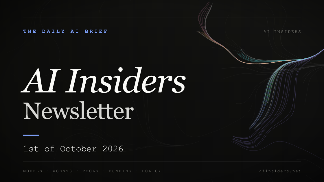 AI Insiders Newsletter cover for the issue dated 1 Oct 2026