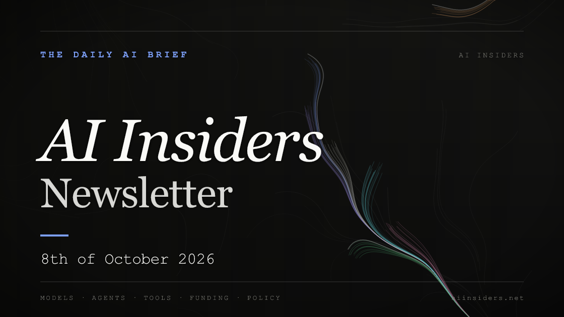 AI Insiders Newsletter cover for the issue dated 8 Oct 2026