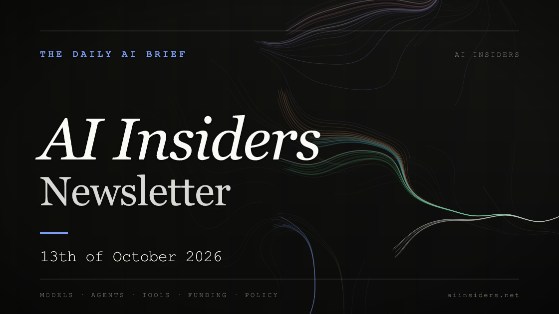 AI Insiders Newsletter cover for the issue dated 13 Oct 2026