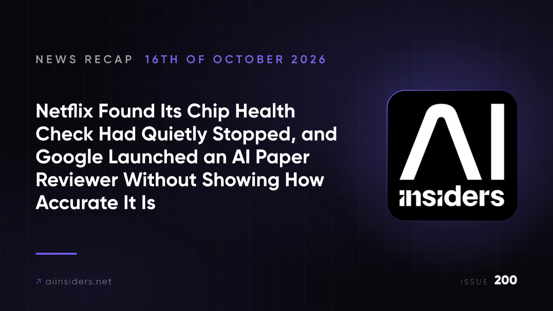 AI Insiders Newsletter cover for the issue dated 16 Oct 2026