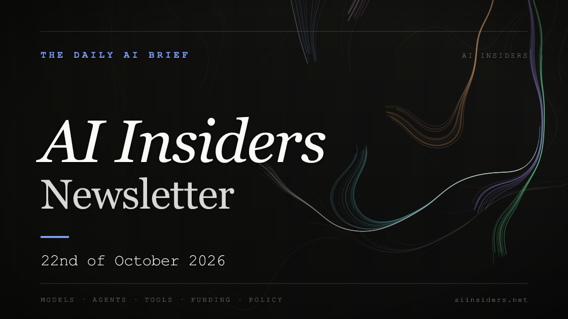 AI Insiders Newsletter cover for the issue dated 22 Oct 2026