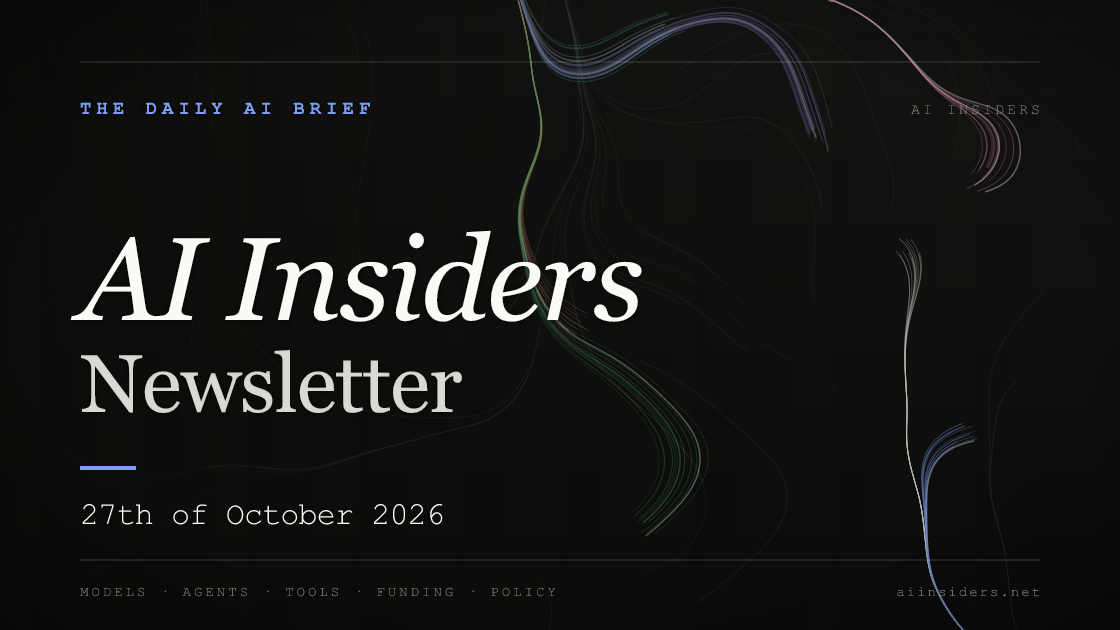 AI Insiders Newsletter cover for the issue dated 27 Oct 2026