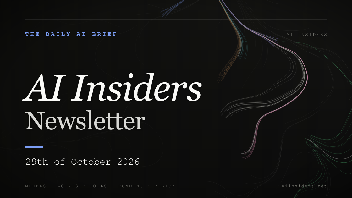 AI Insiders Newsletter cover for the issue dated 29 Oct 2026