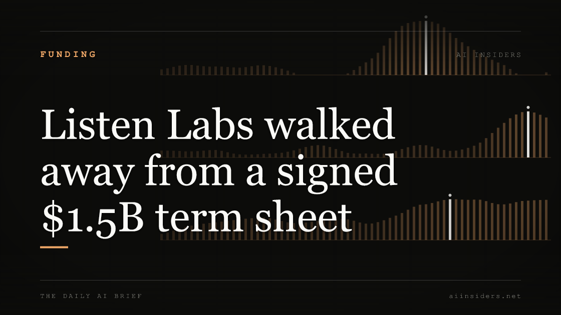 Listen Labs walked away from a signed $1.5B term sheet, featured image for AI Insiders