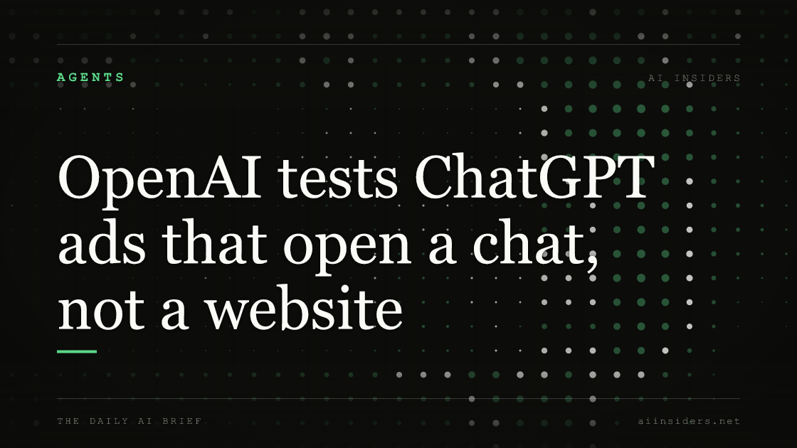 OpenAI tests ChatGPT ads that open a chat, not a website, featured image for AI Insiders