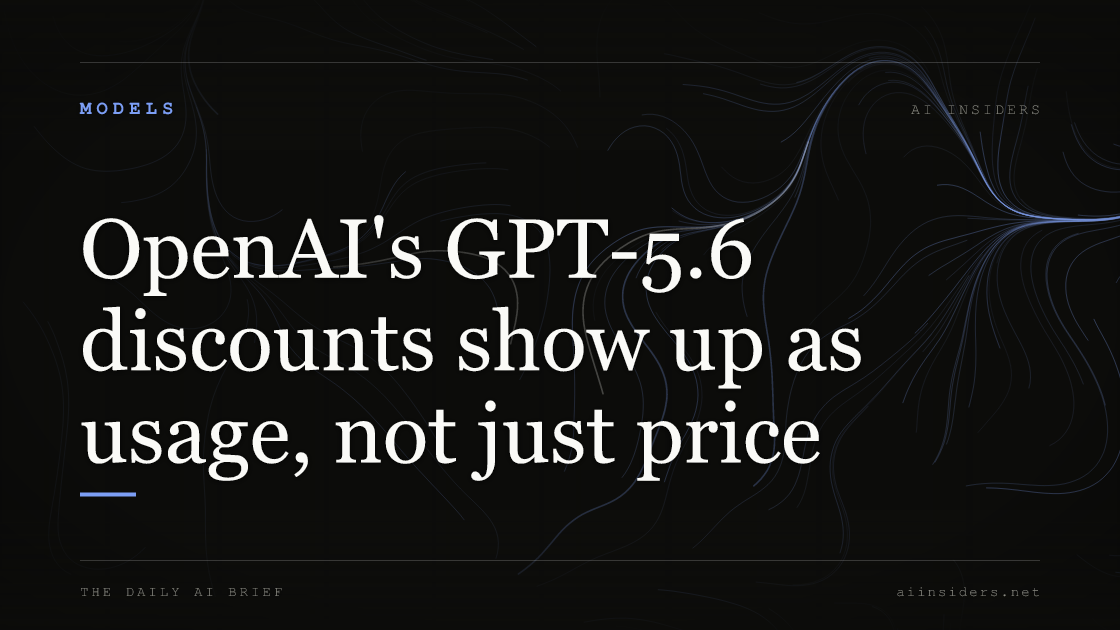 OpenAI's GPT-5.6 discounts show up as usage, not just price, featured image for AI Insiders