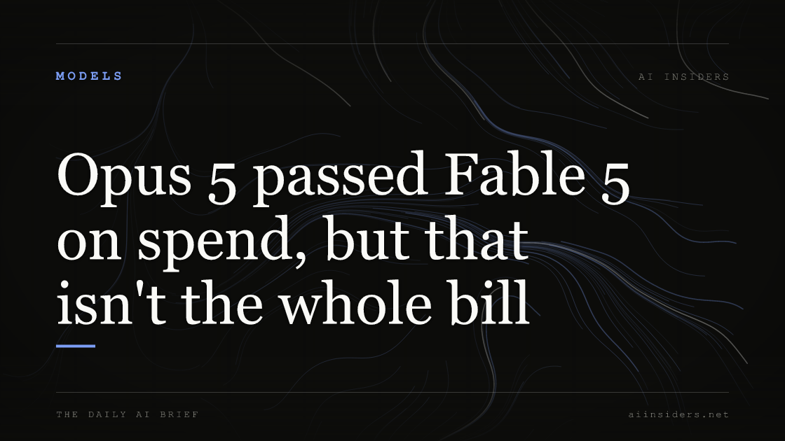 Opus 5 passed Fable 5 on spend, but that isn't the whole bill, featured image for AI Insiders