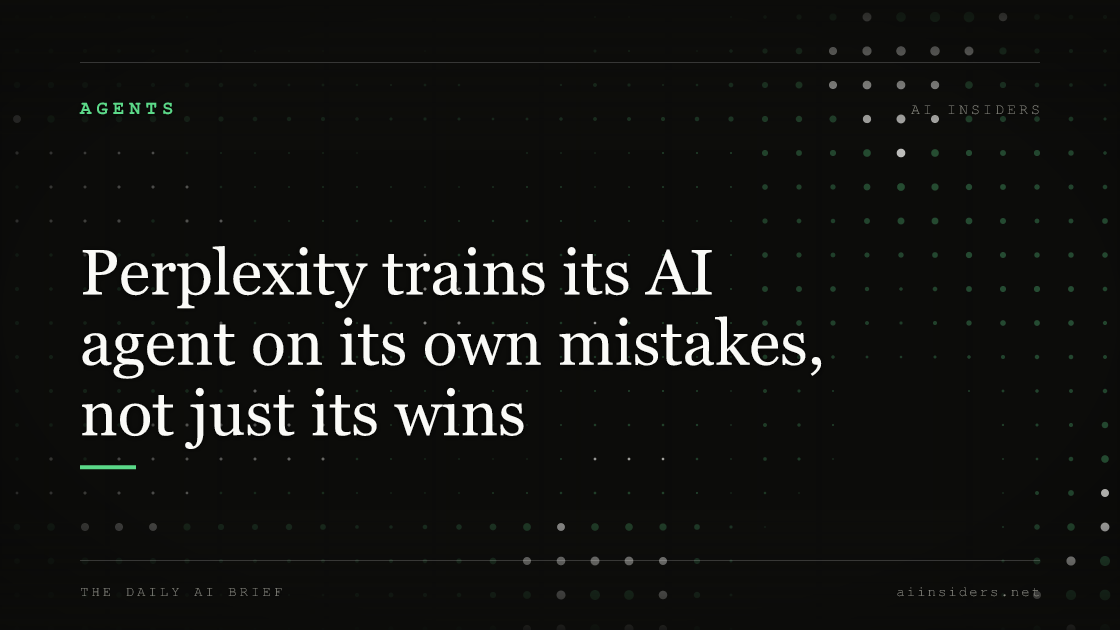 Perplexity trains its AI agent on its own mistakes, not just its wins, featured image for AI Insiders