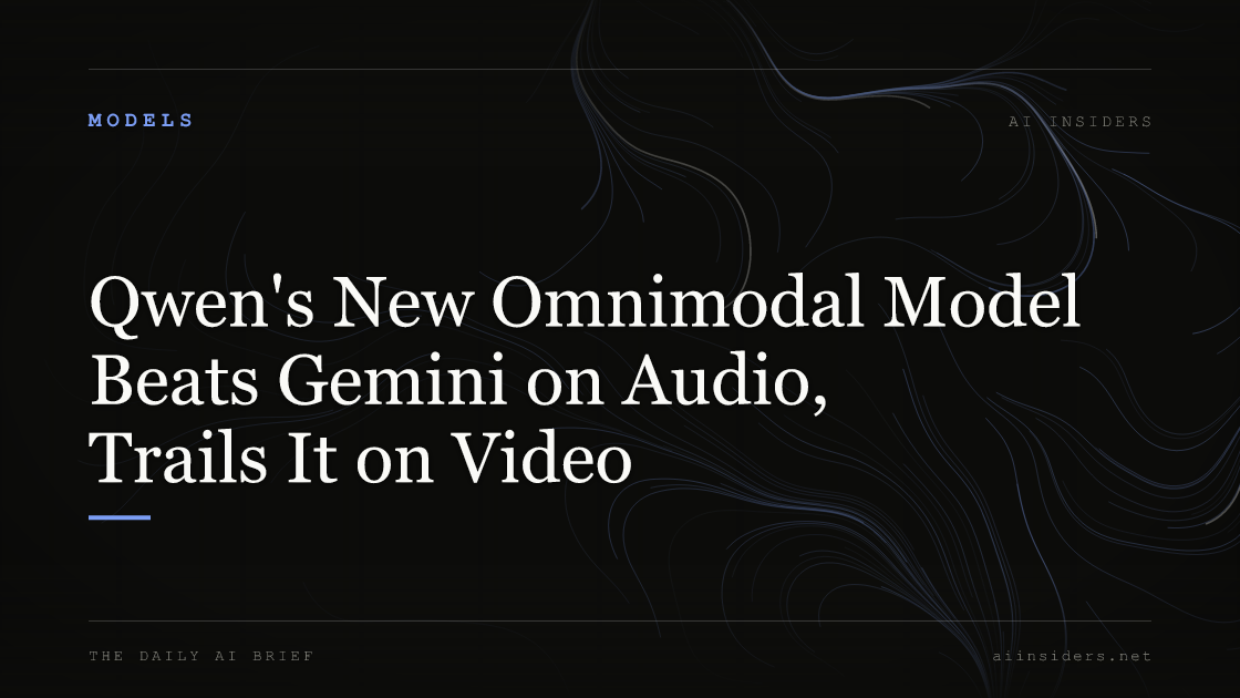 Qwen's New Omnimodal Model Beats Gemini on Audio, Trails It on Video, featured image for AI Insiders