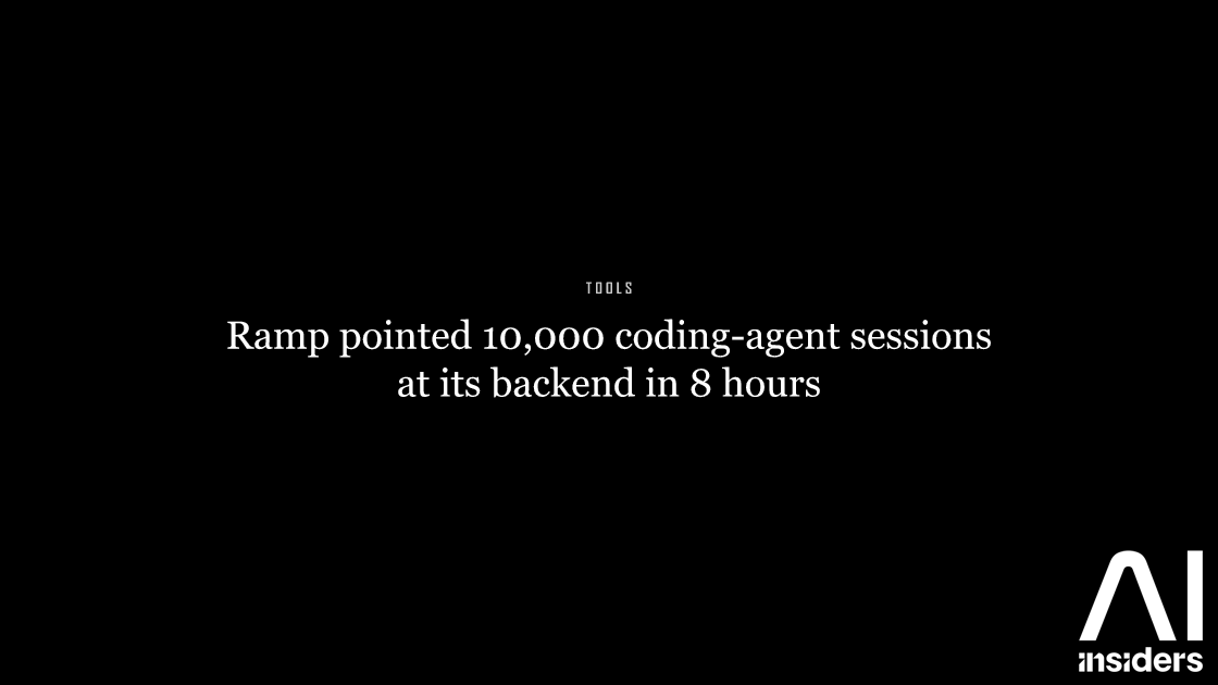 Ramp pointed 10,000 coding-agent sessions at its backend in 8 hours — featured image for AI Insiders