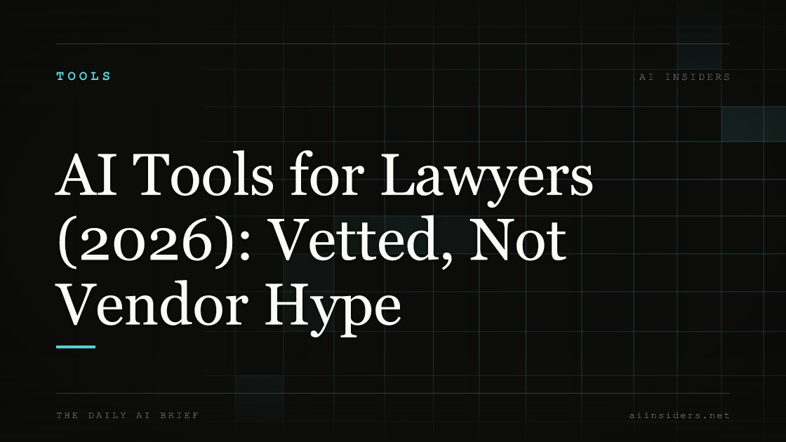 AI Tools for Lawyers (2026): Vetted, Not Vendor Hype — featured image for AI Insiders