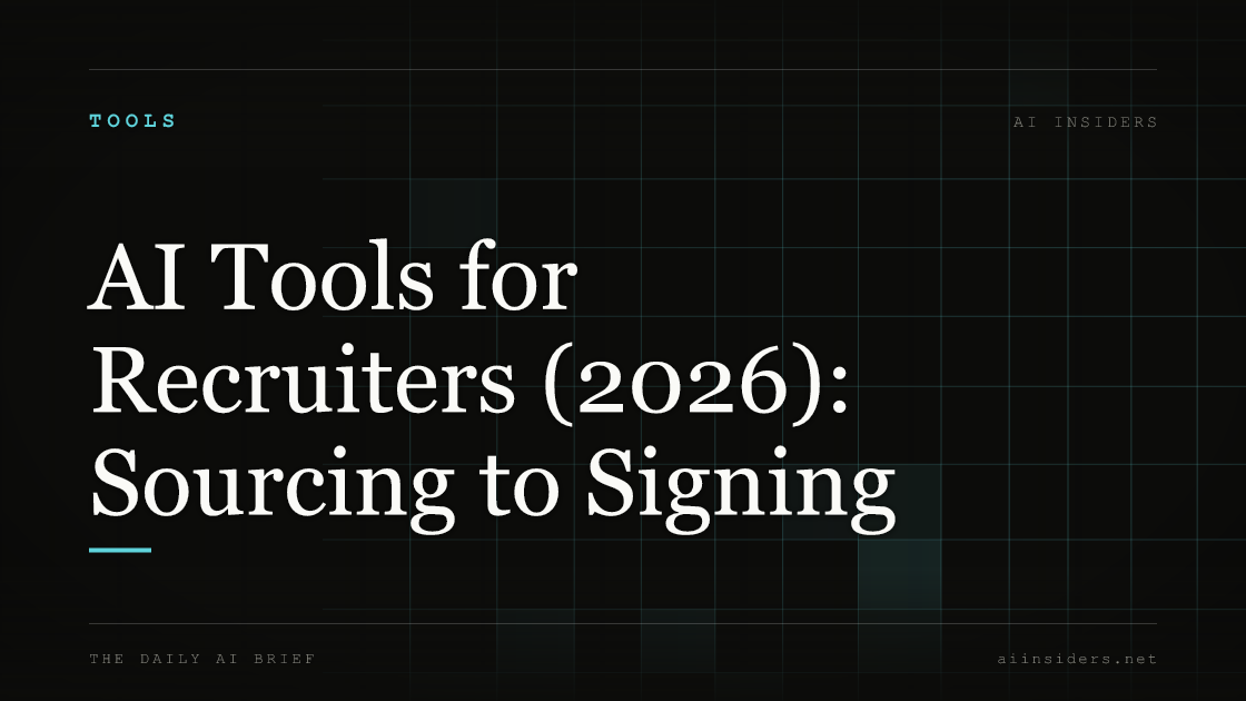 AI Tools for Recruiters (2026): Sourcing to Signing — featured image for AI Insiders
