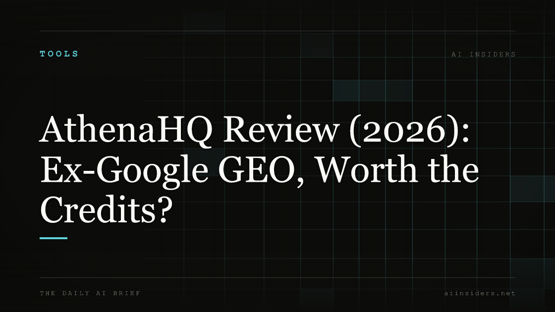 AthenaHQ Review (2026): Ex-Google GEO, Worth the Credits? — featured image for AI Insiders