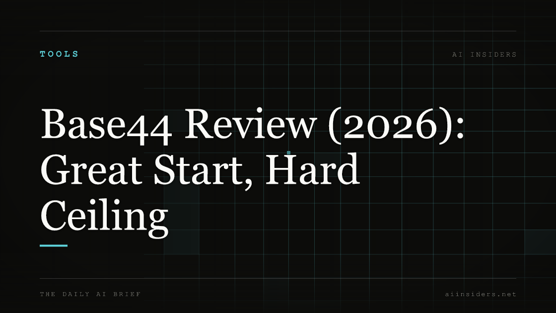 Base44 Review (2026): Great Start, Hard Ceiling — featured image for AI Insiders