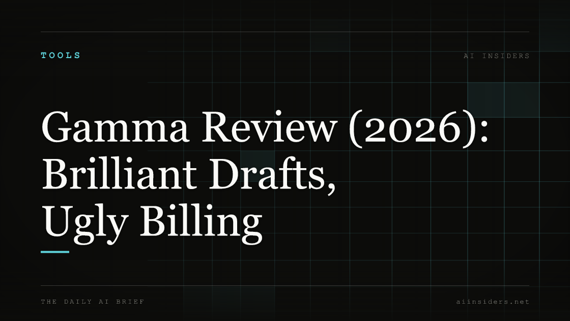Gamma Review (2026): Brilliant Drafts, Ugly Billing — featured image for AI Insiders