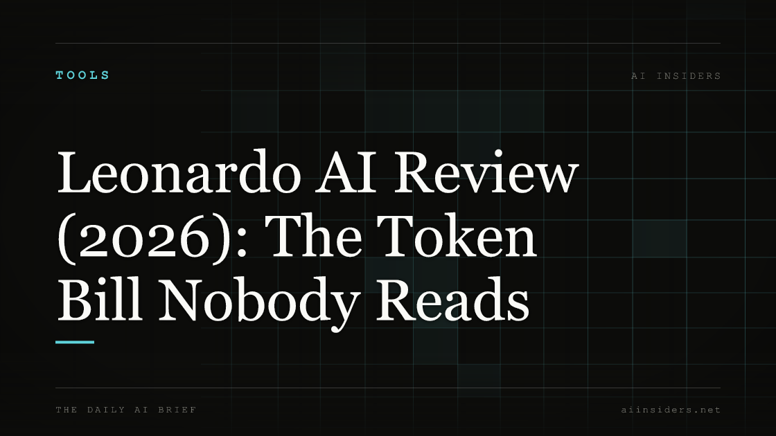 Leonardo AI Review (2026): The Token Bill Nobody Reads — featured image for AI Insiders