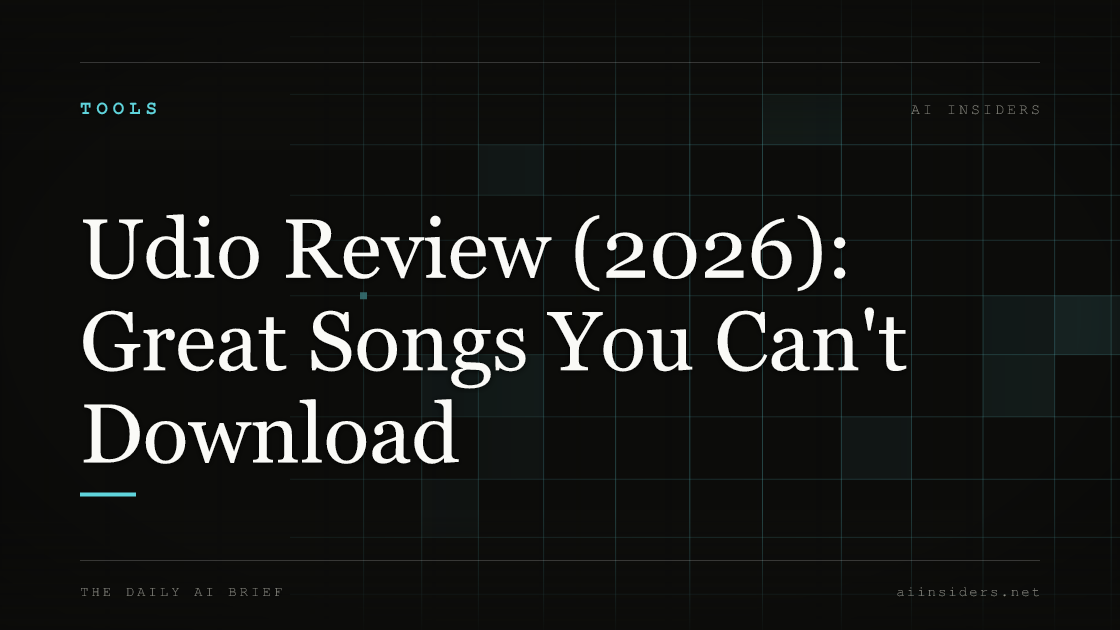 Udio Review (2026): Great Songs You Can't Download — featured image for AI Insiders