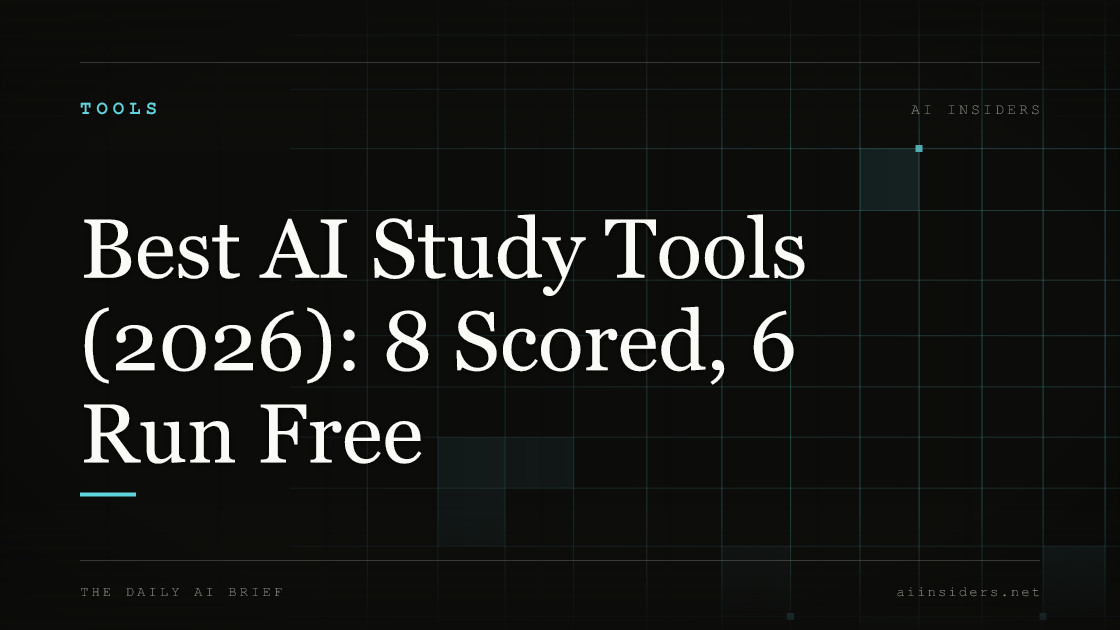 Best AI Study Tools (2026): 8 Scored, 6 Run Free — featured image for AI Insiders