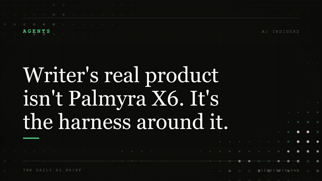 Writer's real product isn't Palmyra X6. It's the harness around it., featured image for AI Insiders